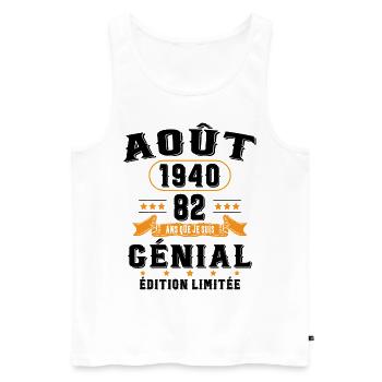 82 Ans Anniversaire Vintage Né(e) en Août 1940 - Débardeur bio Premium Homme - blanc - Devant - Michal (187cm)