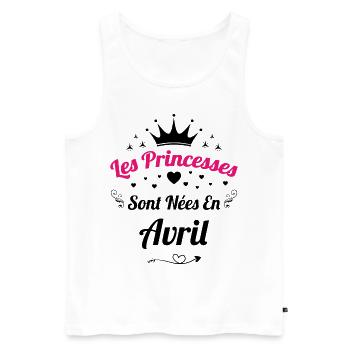 Les Princesses Sont Nées En Avril Anniversaire - Débardeur bio Premium Homme - blanc - Devant - Michal (187cm)