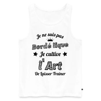 Pas Bordélique l'art De Laisser Traîner Humour - Débardeur bio Premium Homme - blanc - Devant - AI Model Male 178 light (178cm)