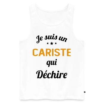 je suis un cariste qui déchire - Débardeur bio Premium Homme - blanc - Devant - Michal (187cm)