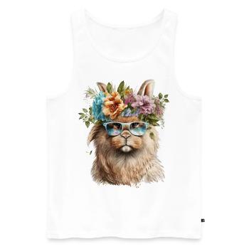 Funny Rabbit - Men's Premium Organic Tank Top - white - Front - AI Model Male 178 light (178cm)