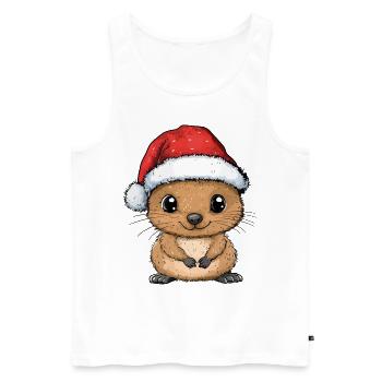 Quokka Christmas Sweet Cute Xmas Christmassy - Men's Premium Organic Tank Top - white - Front - AI Model Male 178 light (178cm)