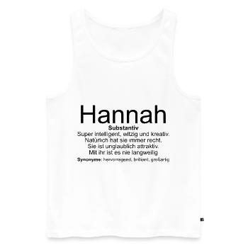 Name Definition Hannah - Männer Premium Bio Tank Top - Weiß - Vorne - Michal (187cm)
