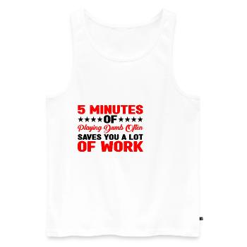 5 minutes de jeu stupide sauvent souvent du travail 3 - Débardeur bio Premium Homme - blanc - Devant - Michal (187cm)