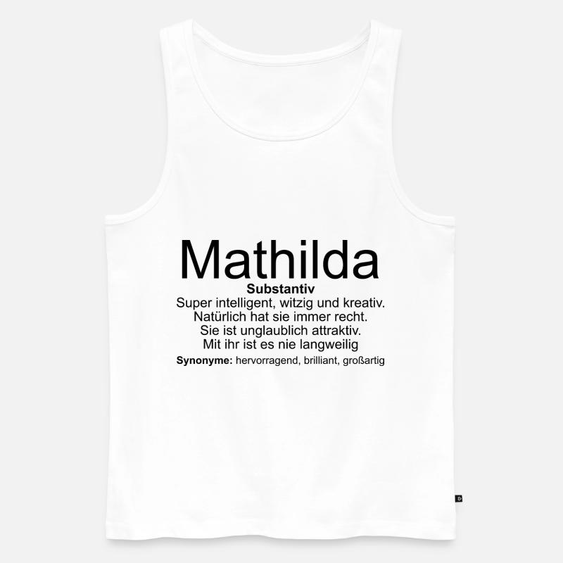 Name Definition Mathilda - Männer Premium Bio Tank Top - Weiß
