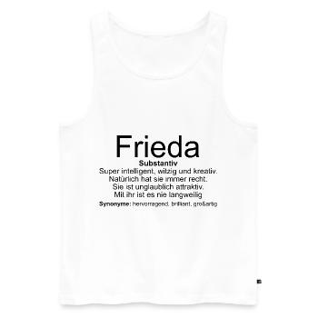 Name Definition Frieda - Männer Premium Bio Tank Top - Weiß - Vorne - Michal (187cm)