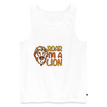 Rugir je suis un lion 4 - Débardeur bio Premium Homme - blanc - Devant - Michal (187cm)