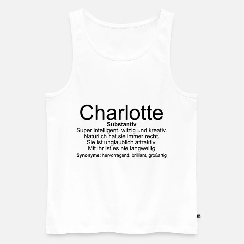 Name Definition Charlotte - Männer Premium Bio Tank Top - Weiß