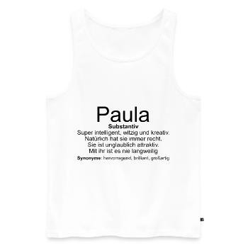 Name Definition Paula - Männer Premium Bio Tank Top - Weiß - Vorne - AI Model Male 178 light (178cm)