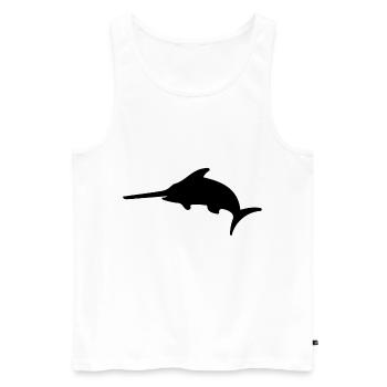 Schwertfisch Silhouette - Männer Premium Bio Tank Top - Weiß - Vorne - AI Model Male 178 light (178cm)