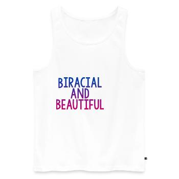 Biracial And Beautiful 4 - Men's Premium Organic Tank Top - white - Front - Michal (187cm)