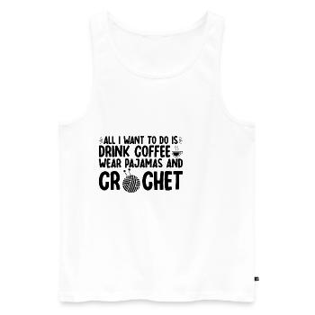 Tout ce que je veux, c’est boire du café - Débardeur bio Premium Homme - blanc - Devant - Michal (187cm)