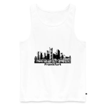 Frankfurt Banken Panorama Hochhäuser schwarz - Männer Premium Bio Tank Top - Weiß - Vorne - Michal (187cm)