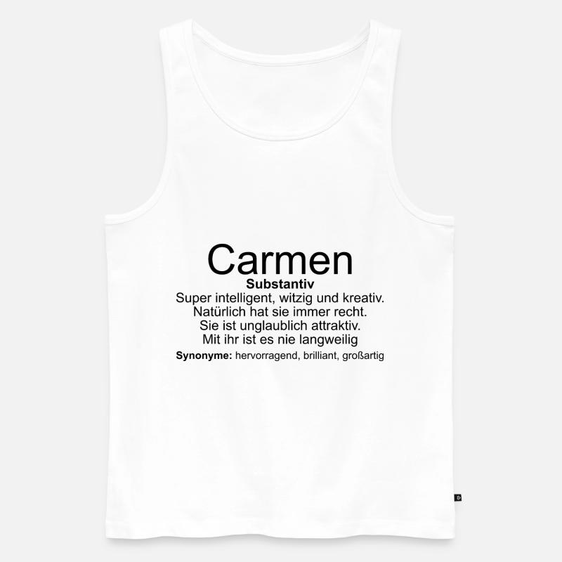 Name Definition Carmen - Männer Premium Bio Tank Top - Weiß