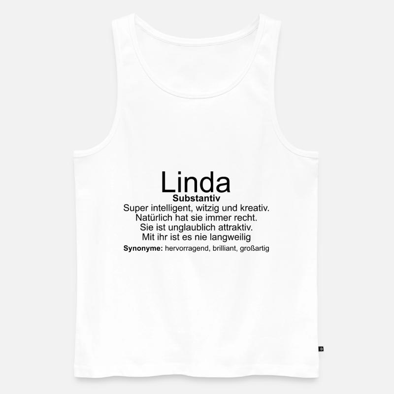 Name Definition Linda - Männer Premium Bio Tank Top - Weiß