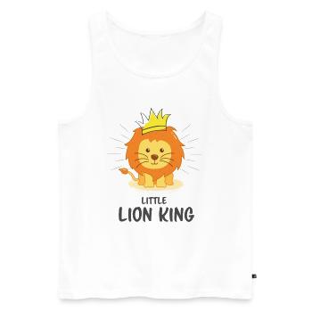 petit roi lion - Roi Lion - Débardeur bio Premium Homme - blanc - Devant - Michal (187cm)