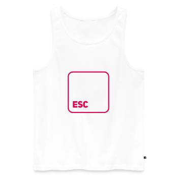 esc taste - Männer Premium Bio Tank Top - Weiß - Vorne - AI Model Male 178 light (178cm)