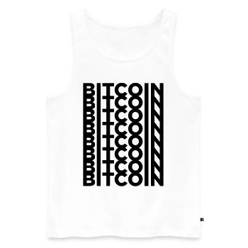 BITCOIN - Men's Premium Organic Tank Top - white - Front - AI Model Male 178 light (178cm)
