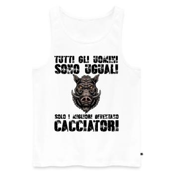 i migliori diventano cacciatori, cacciatori - Débardeur bio Premium Homme - blanc - Devant - AI Model Male 178 light (178cm)