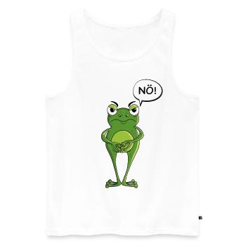 Statement Frosch Sturkopf lustige Kröte Geschenk - Männer Premium Bio Tank Top - Weiß - Vorne - AI Model Male 178 light (178cm)