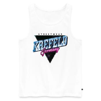 Krefeld Germany City Skyline Vintage Retro - Men's Premium Organic Tank Top - white - Front - Michal (187cm)