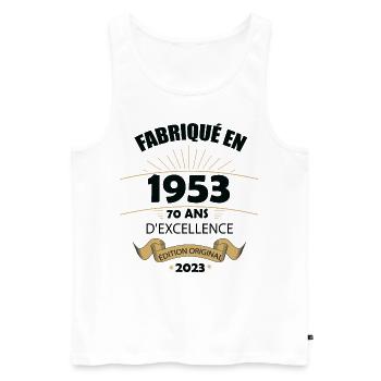 Fabriqué En 1953 Né En 1953 70 Ans Anniversaire - Débardeur bio Premium Homme - blanc - Devant - Michal (187cm)