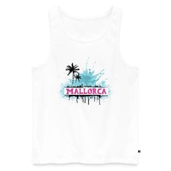 Majorque Espagne Île d’été Palmiers Beach Party - Débardeur bio Premium Homme - blanc - Devant - Michal (187cm)