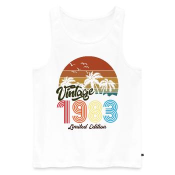 Vintage exemplaire unique 1983 Edition limitée - Débardeur bio Premium Homme - blanc - Devant - Michal (187cm)