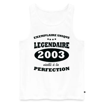 Vintage exemplaire unique 2003 Edition limitée - Débardeur bio Premium Homme - blanc - Devant - Michal (187cm)