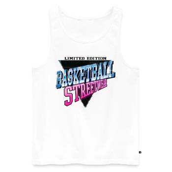 Basketball Player Sport Font Vintage Retro - Men's Premium Organic Tank Top - white - Front - AI Model Male 178 light (178cm)