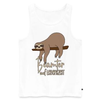 Faultier Beamter auf Lebenszeit - Männer Premium Bio Tank Top - Weiß - Vorne - AI Model Male 178 light (178cm)