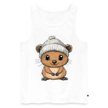 Quokka mignon mignon bébé enfants animal dessin animé - Débardeur bio Premium Homme - blanc - Devant - Michal (187cm)