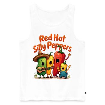 Red Hot Silly Peppers - Men's Premium Organic Tank Top - white - Front - AI Model Male 178 light (178cm)