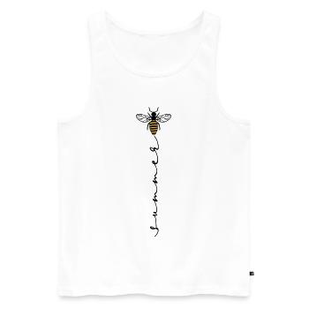 Buzzer d'abeille d'été - Débardeur bio Premium Homme - blanc - Devant - AI Model Male 178 light (178cm)