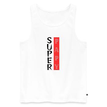 Super Papy, Cadeau Original pour Grand-Père - Débardeur bio Premium Homme - blanc - Devant - Michal (187cm)
