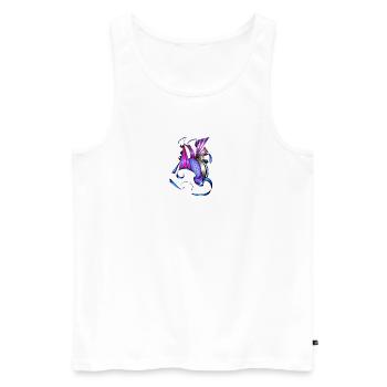 Farbige Spiral- und Fächerkunst - Männer Premium Bio Tank Top - Weiß - Vorne - AI Model Male 178 light (178cm)