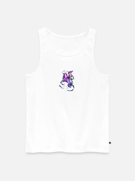 Farbige Spiral- und Fächerkunst - Männer Premium Bio Tank Top - Weiß