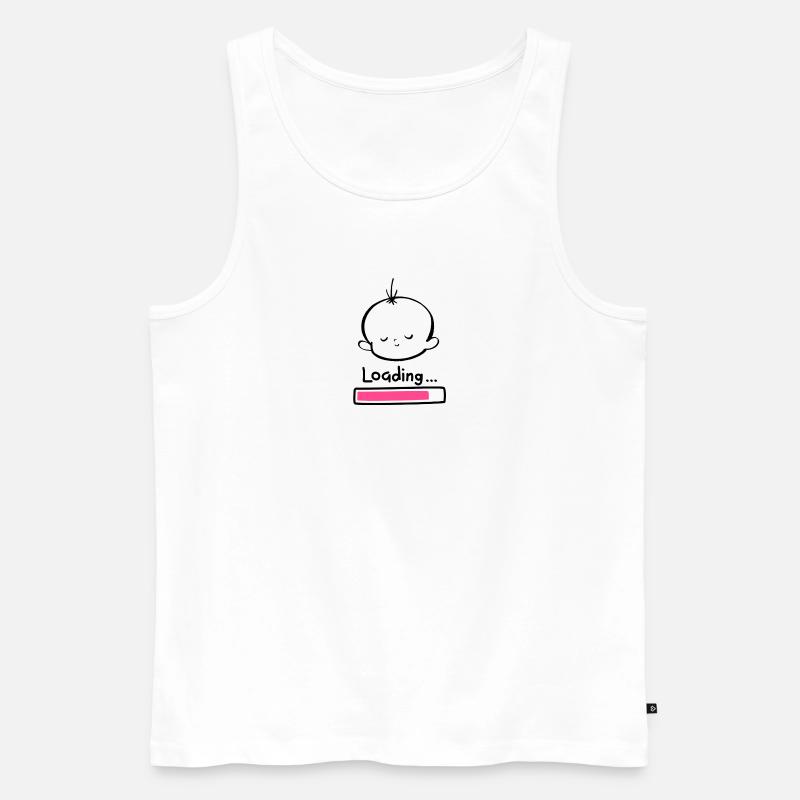 Baby Loading minimal Design - Männer Premium Bio Tank Top - Weiß