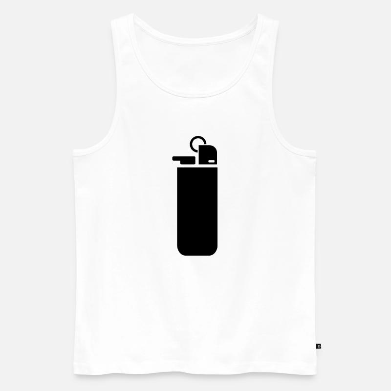 Cigarette Lighter  - Männer Premium Bio Tank Top - Weiß