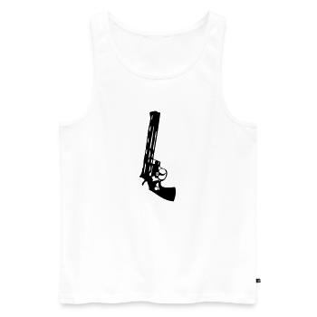Waffe Pistole - Männer Premium Bio Tank Top - Weiß - Vorne - AI Model Male 178 light (178cm)