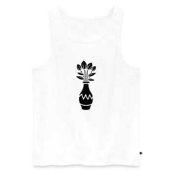Tulip design beau vase à fleurs - Débardeur bio Premium Homme - blanc - Devant - Michal (187cm)