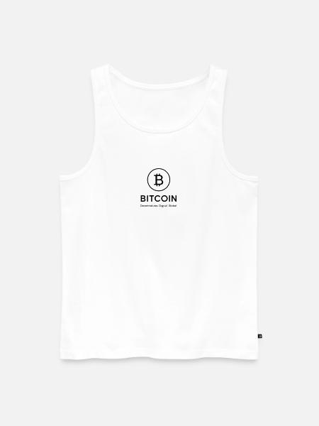 Bitcoin - dezentral, digital global - Männer Premium Bio Tank Top - Weiß