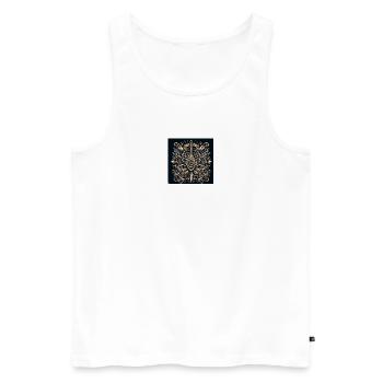 Mandala Motiv mit Messer - Männer Premium Bio Tank Top - Weiß - Vorne - AI Model Male 178 light (178cm)