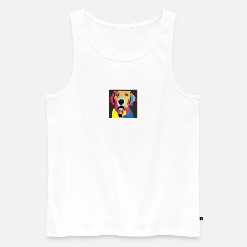Dackel Pop Art - Männer Premium Bio Tank Top - Weiß