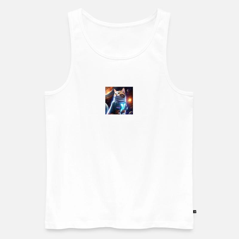 Katze - Männer Premium Bio Tank Top - Weiß
