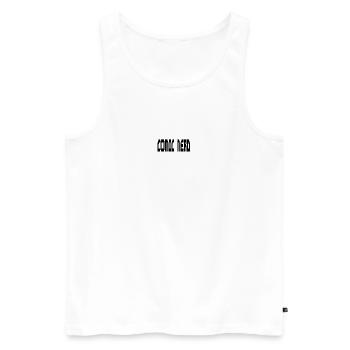 COMIC NERD - Männer Premium Bio Tank Top - Weiß - Vorne - Michal (187cm)