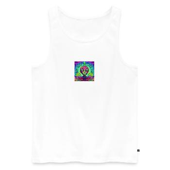 Extraterrestre - Débardeur bio Premium Homme - blanc - Devant - Michal (187cm)