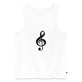 Curved Music Clef - Men's Premium Organic Tank Top - white - Front - AI Model Male 178 light (178cm)