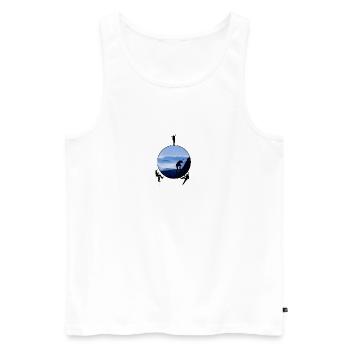 Bergsteiger klettern in die Berge - Männer Premium Bio Tank Top - Weiß - Vorne - Michal (187cm)