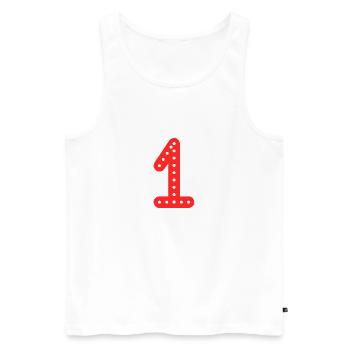 1. 1 YEAR. 1ST ANNIVERSARY. BIRTHDAY 1 YEAR - Men's Premium Organic Tank Top - white - Front - Michal (187cm)